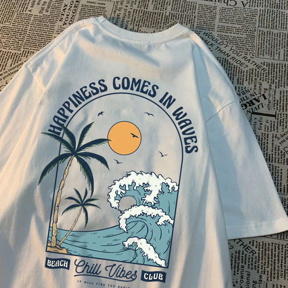 Happiness Comes in Waves Oversize